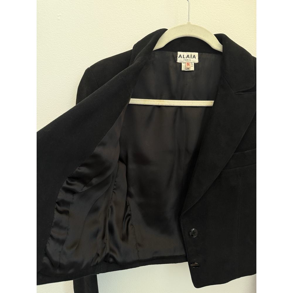 Alaia Vintage Suede Cropped Blazer Jacket - Picture 4 of 7